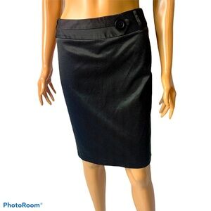 Dazz pencil skirt brand pinstripe black skirt SZ Sm office career professional